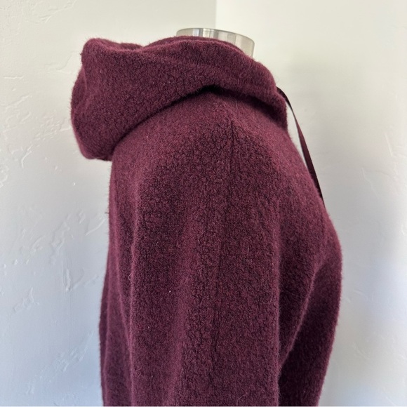 Lululemon wool sherpa hooded zip up Plush in Deep Burgundy Jacket Sz M - Picture 7 of 11